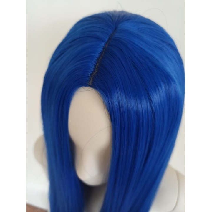 Peruka bez grzywki  niebieska długa cosplay gęsta PK030