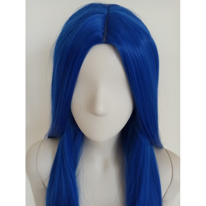 Peruka bez grzywki  niebieska długa cosplay gęsta PK030