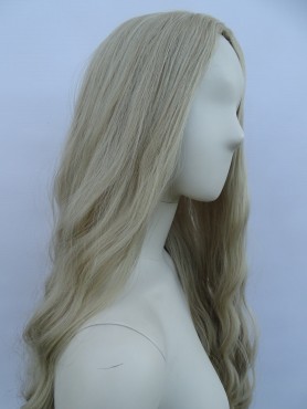 Peruka bez grzywki loki platynowy blond PK121