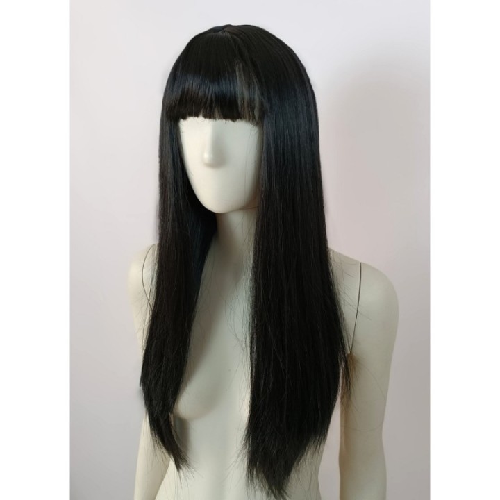 Peruka czarna z prostą grzywką Wednesday Kakegurumi cosplay PK033