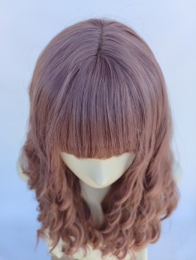 Peruka loki z prostą grzywką pastelowy taro PK132