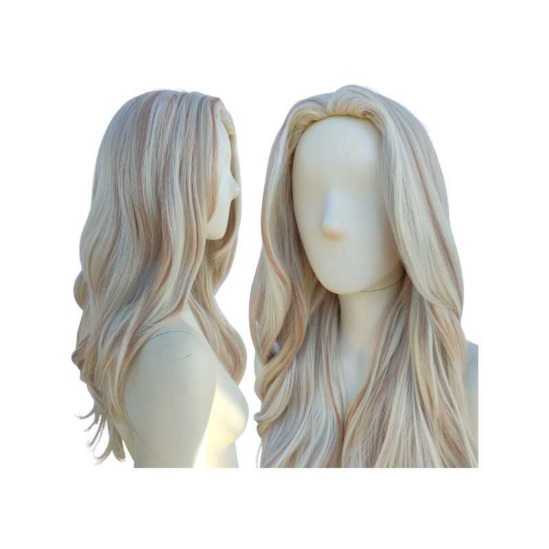 Peruka mroźny blond z pasemkami PK144