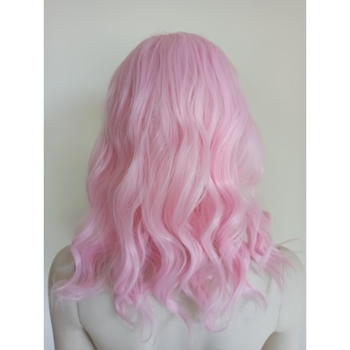Peruka do ramion pastelowy róż pastel goth różowa PK078