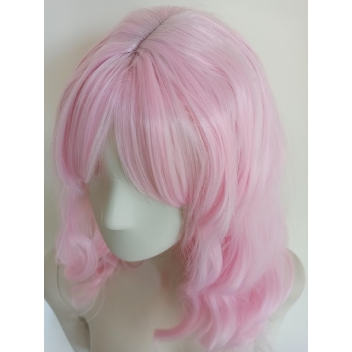 Peruka do ramion pastelowy róż pastel goth różowa PK078