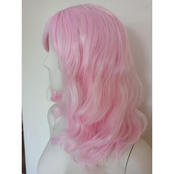 Peruka do ramion pastelowy róż pastel goth różowa PK078
