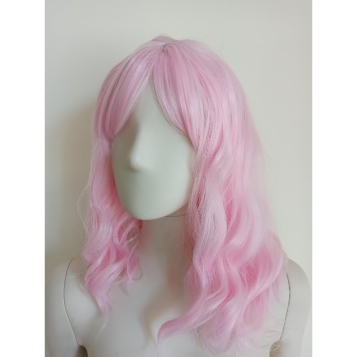 Peruka do ramion pastelowy róż pastel goth różowa PK078