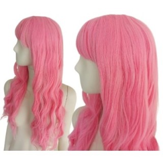 Peruka z prostą grzywką różowa Barbie cosplay fale PK086
