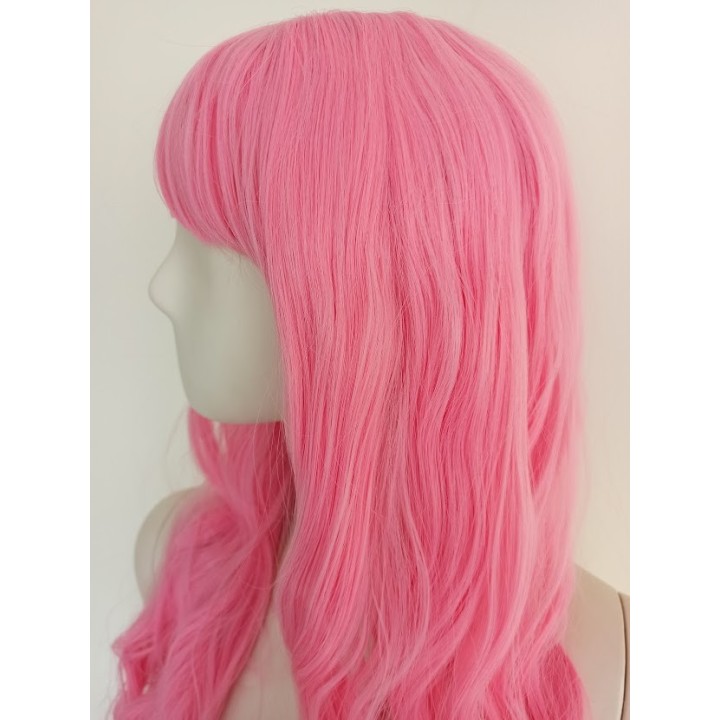 Peruka z prostą grzywką różowa Barbie cosplay fale PK086