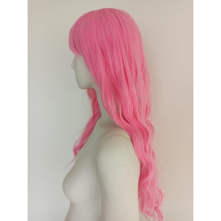 Peruka z prostą grzywką różowa Barbie cosplay fale PK086