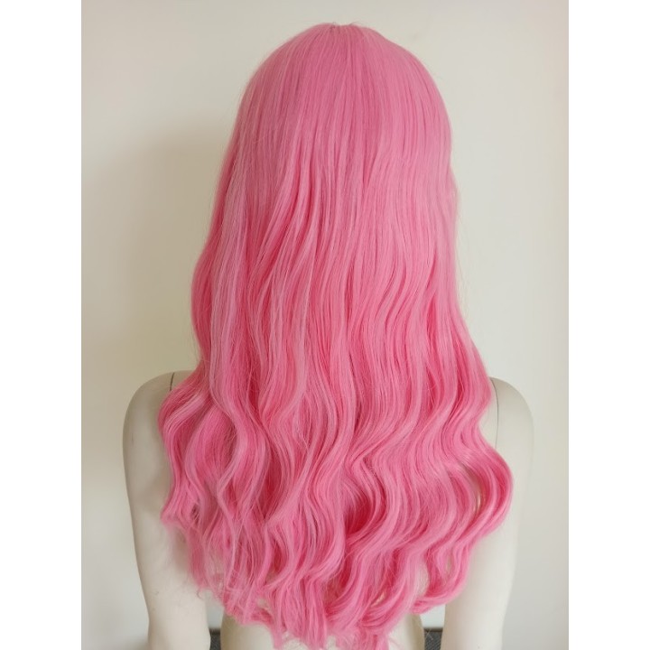 Peruka z prostą grzywką różowa Barbie cosplay fale PK086