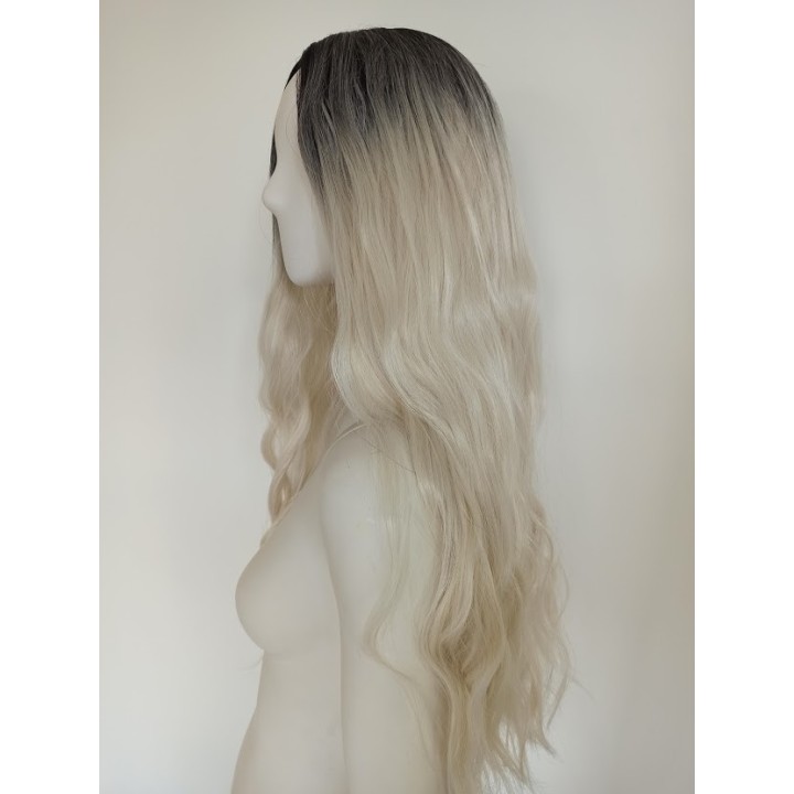 Peruka z przedziałkiem ombre jasny platynowy blond PK062