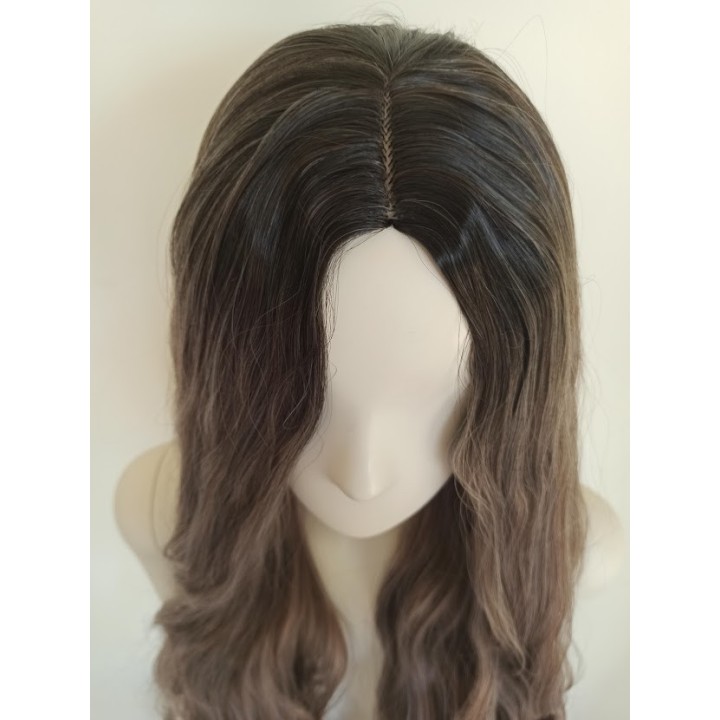 Peruka pasemka jaśniejsze końcówki naturalny blond PK065