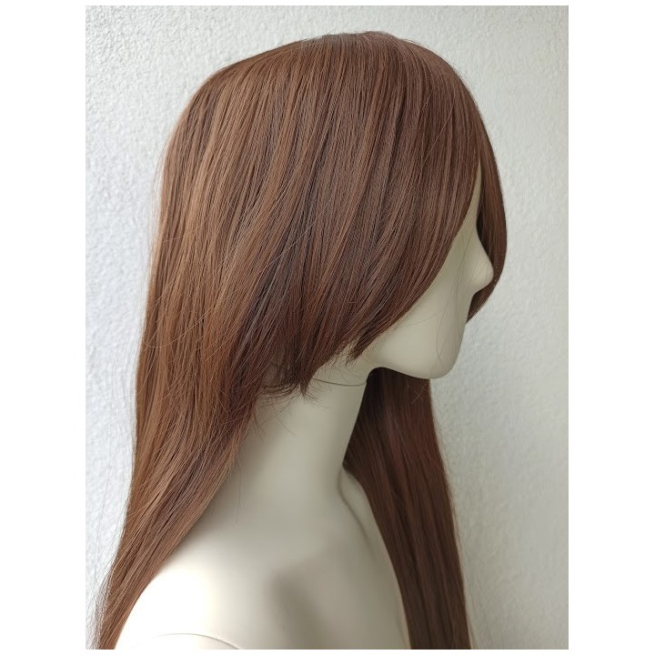 Peruka brązowa naturalny orzechowy brąz długa PK006