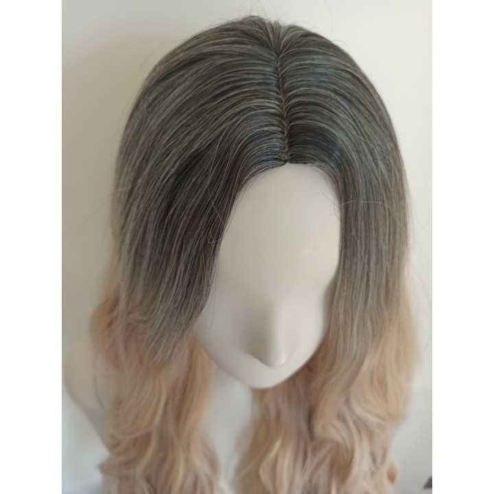 Peruka naturalny ciepły złoty blond falowana loki PK066