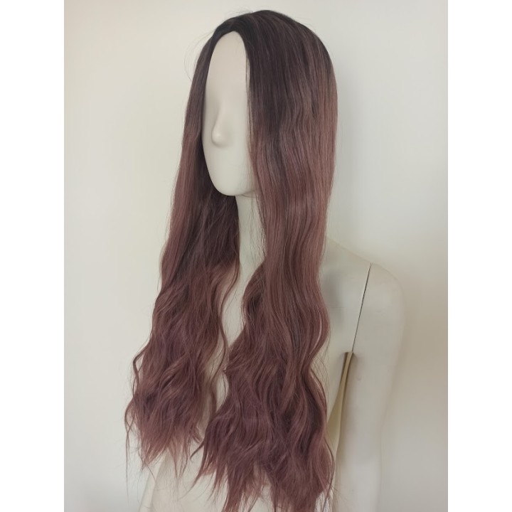Peruka ombre długie fale taro pastel goth nu loki PK063