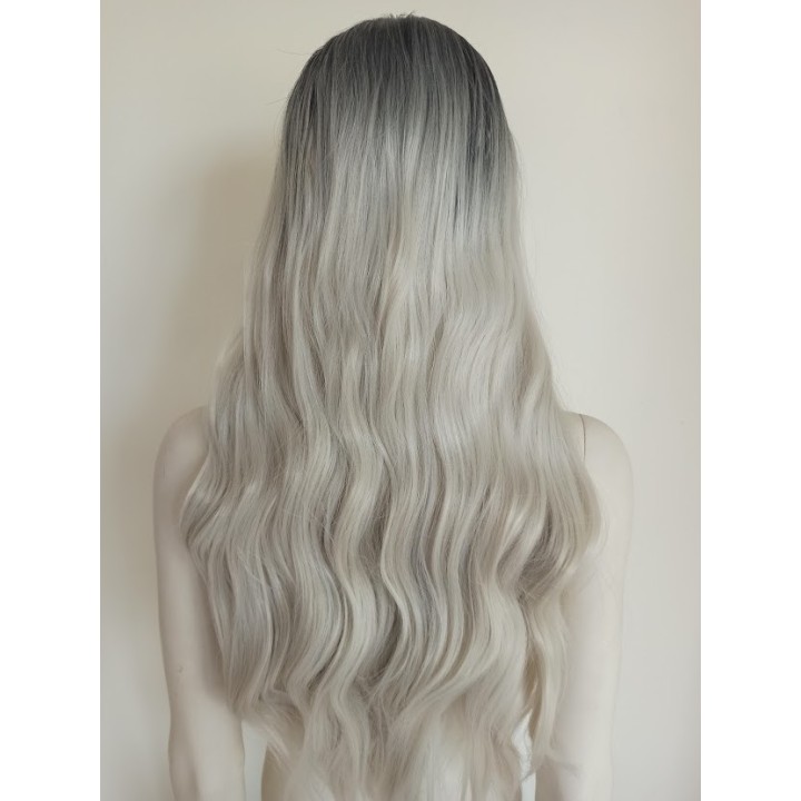 Peruka ombre czarno biała złamana biel platyna PK064