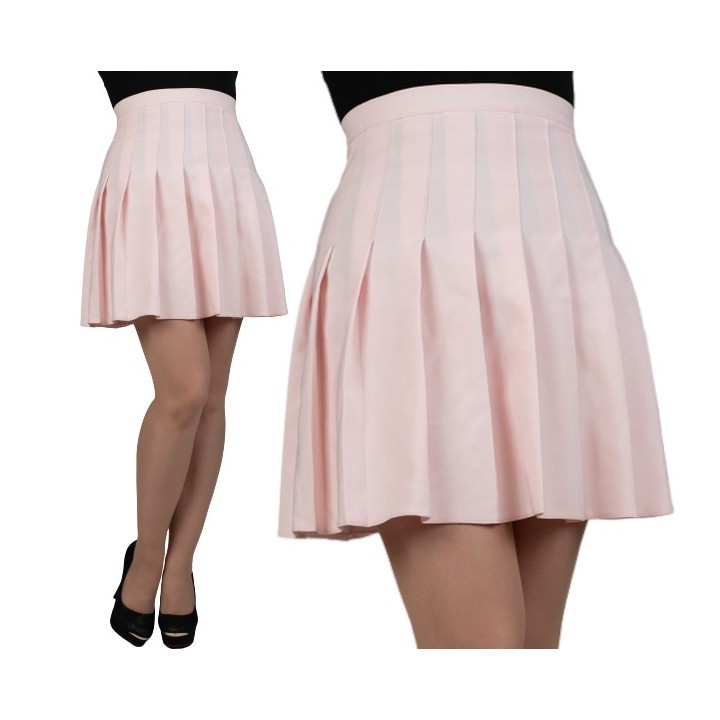 Spódniczka mini TENNIS SKIRT pudrowo różowa plisowana PRODUKT POLSKI lolita