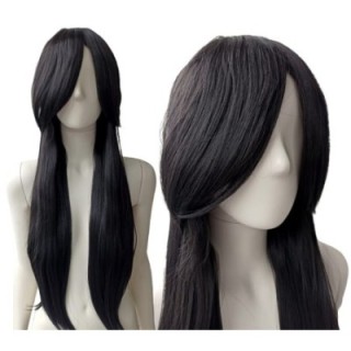 Peruka czarna długa koronkowy czepek cosplay anime PK004