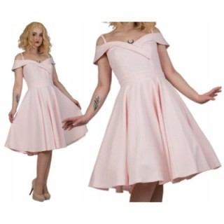 Różowa sukienka pin up hiszpanka BELLA