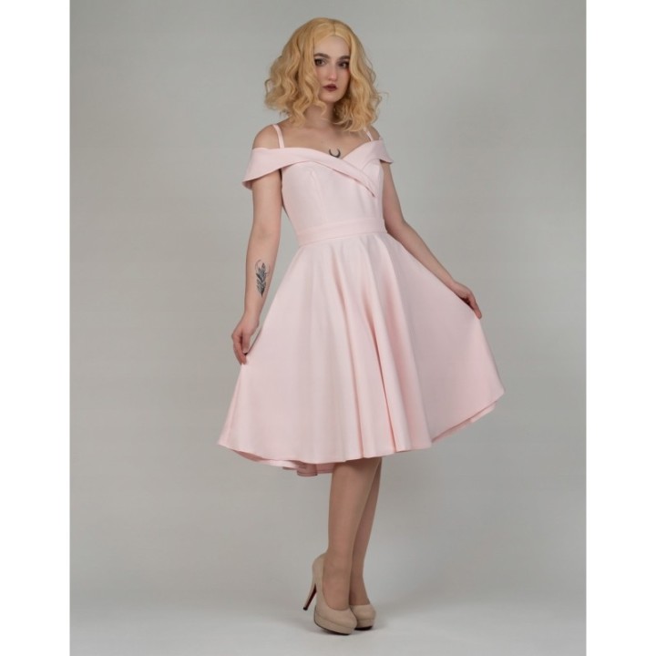 Różowa sukienka pin up hiszpanka BELLA