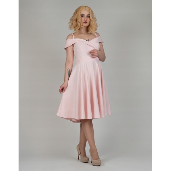 Różowa sukienka pin up hiszpanka BELLA