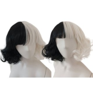 Peruka Cruella De Vil cosplay czarno biała loki PK026