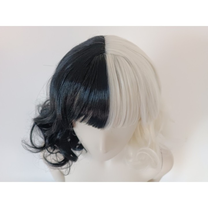 Peruka Cruella De Vil cosplay czarno biała loki PK026