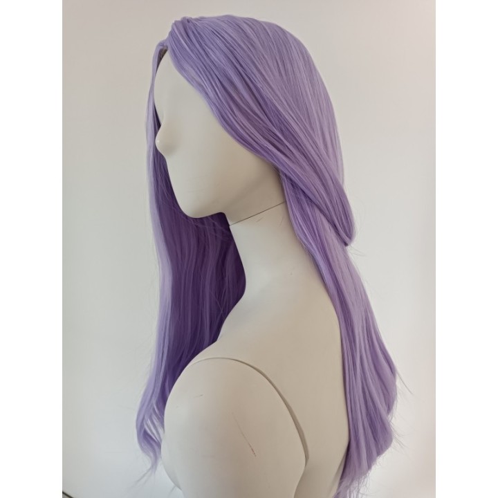 Peruka bez grzywki lawendowa fioletowa pastel goth PK023