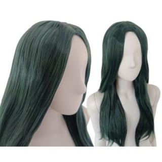 Peruka bez grzywki zielona ciemna zieleń butelkowa PK091