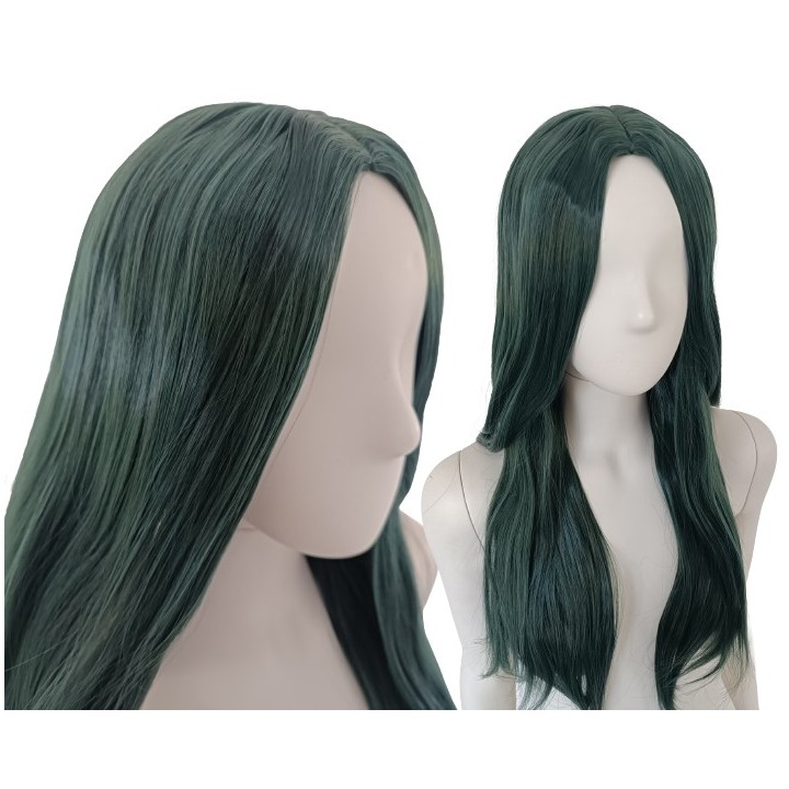 Peruka bez grzywki zielona ciemna zieleń butelkowa PK091