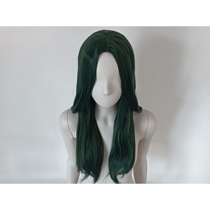 Peruka bez grzywki zielona ciemna zieleń butelkowa PK091