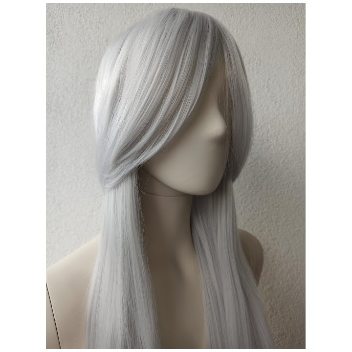 Peruka szara Ciri cosplay siwa proste długie włosy PK005