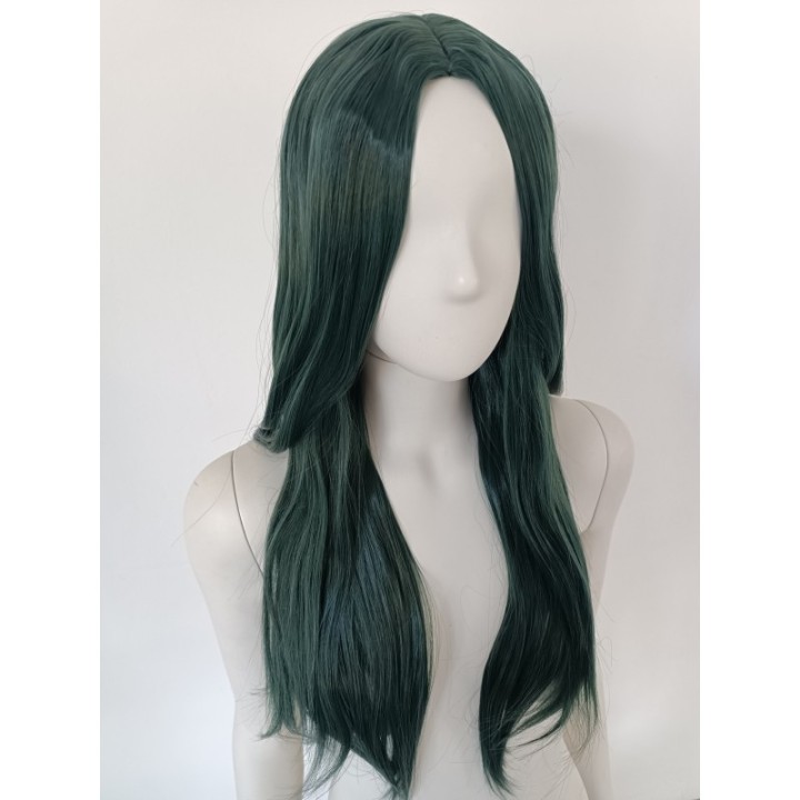 Peruka bez grzywki zielona ciemna zieleń butelkowa PK091