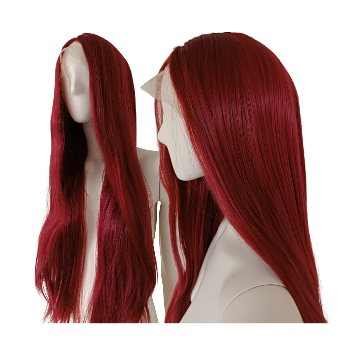 Peruka lace front bordowa czerwona Poison Ivy LF003