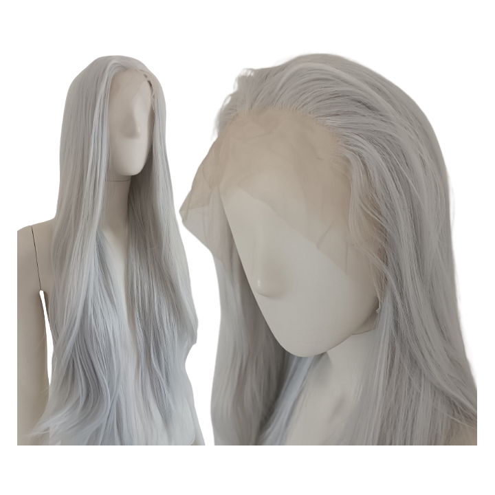 Peruka lace front szara siwa cosplay Wiedźmin Ciri LF005
