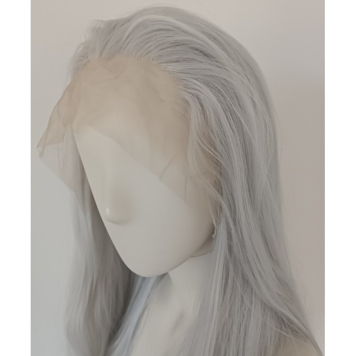 Peruka lace front szara siwa cosplay Wiedźmin Ciri LF005