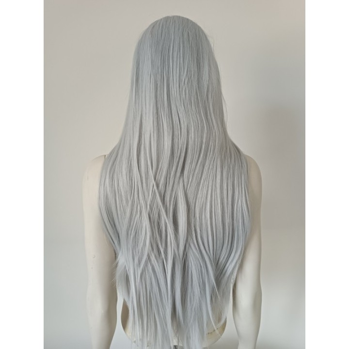 Peruka lace front szara siwa cosplay Wiedźmin Ciri LF005