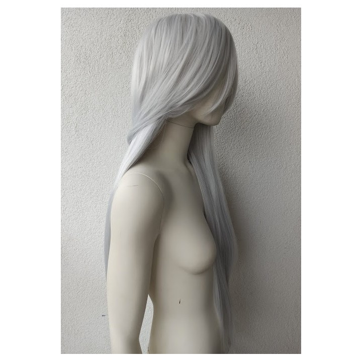 Peruka szara Ciri cosplay siwa proste długie włosy PK005