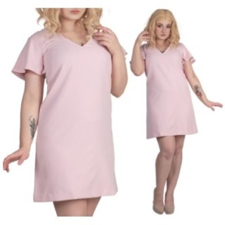 Sukienka trapezowa pudrowy róż TESSA