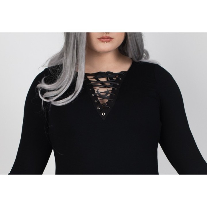 Sukienka z szerokimi rękawami nietoperz gotycka NOCTURNE