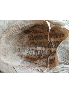 Peruka bez grzywki loki platynowy blond PK040