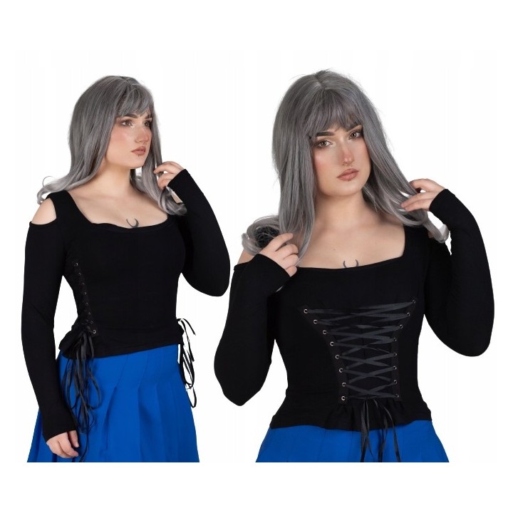 Bluzka gotycka 2w1 gorset sznurowana LILITH
