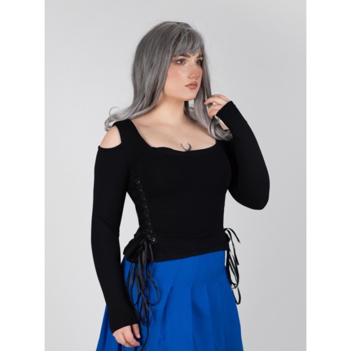 Bluzka gotycka 2w1 gorset sznurowana LILITH