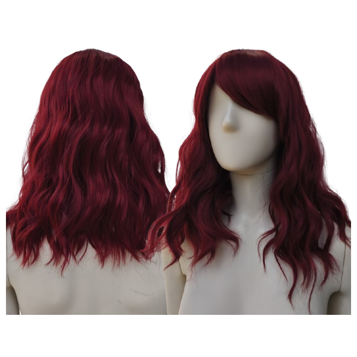 Peruka bordowa Cruella Estella cosplay do ramion PK027