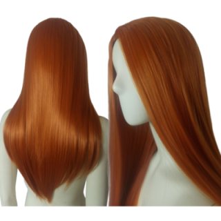 Peruka bez grzywki ruda pomarańczowa cosplay długa PK093