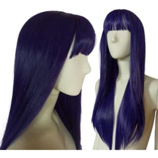 Peruka z prostą grzywką ciemny fiolet fioletowa PK104
