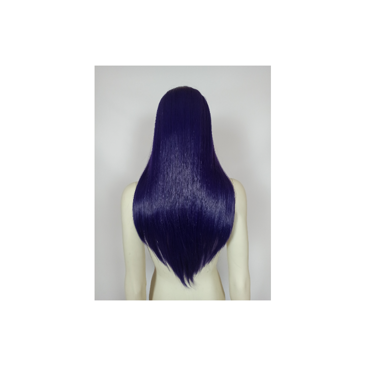 Peruka z prostą grzywką ciemny fiolet fioletowa PK104