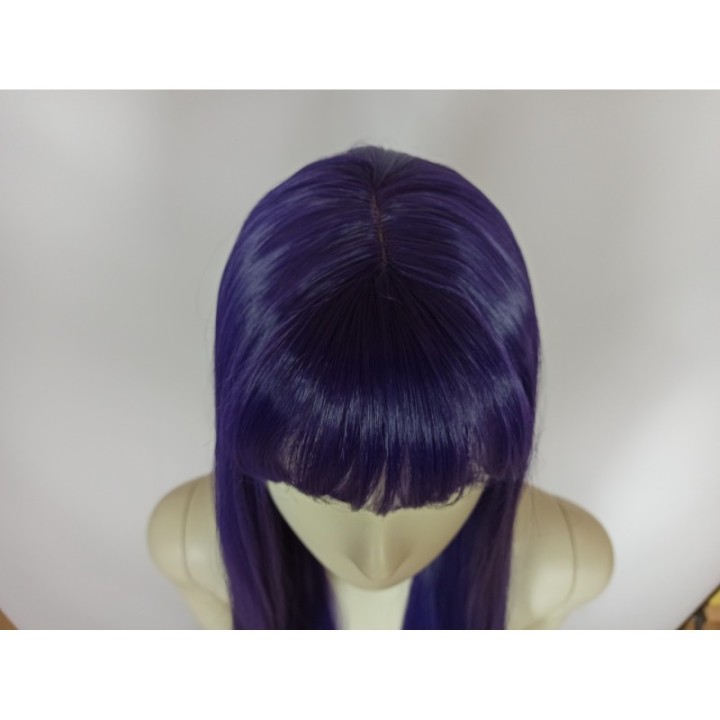 Peruka z prostą grzywką ciemny fiolet fioletowa PK104