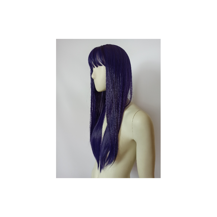 Peruka z prostą grzywką ciemny fiolet fioletowa PK104