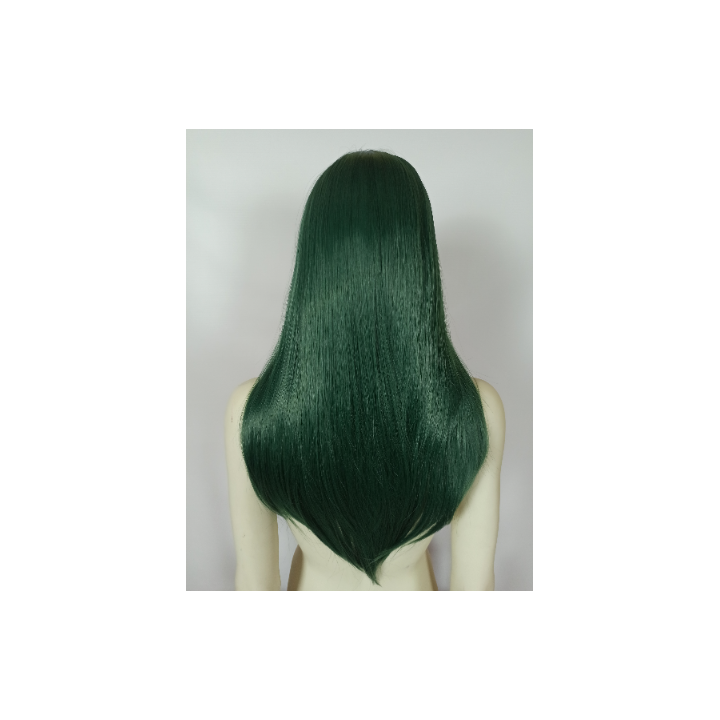 Peruka ciemnozielona z prosą grzywką zielona Tsuyu Asui cosplay PK103